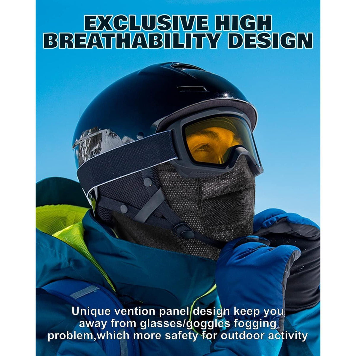 Sturmhaube Winter Sport – Warm, Winddicht & Brillenfreundlich
