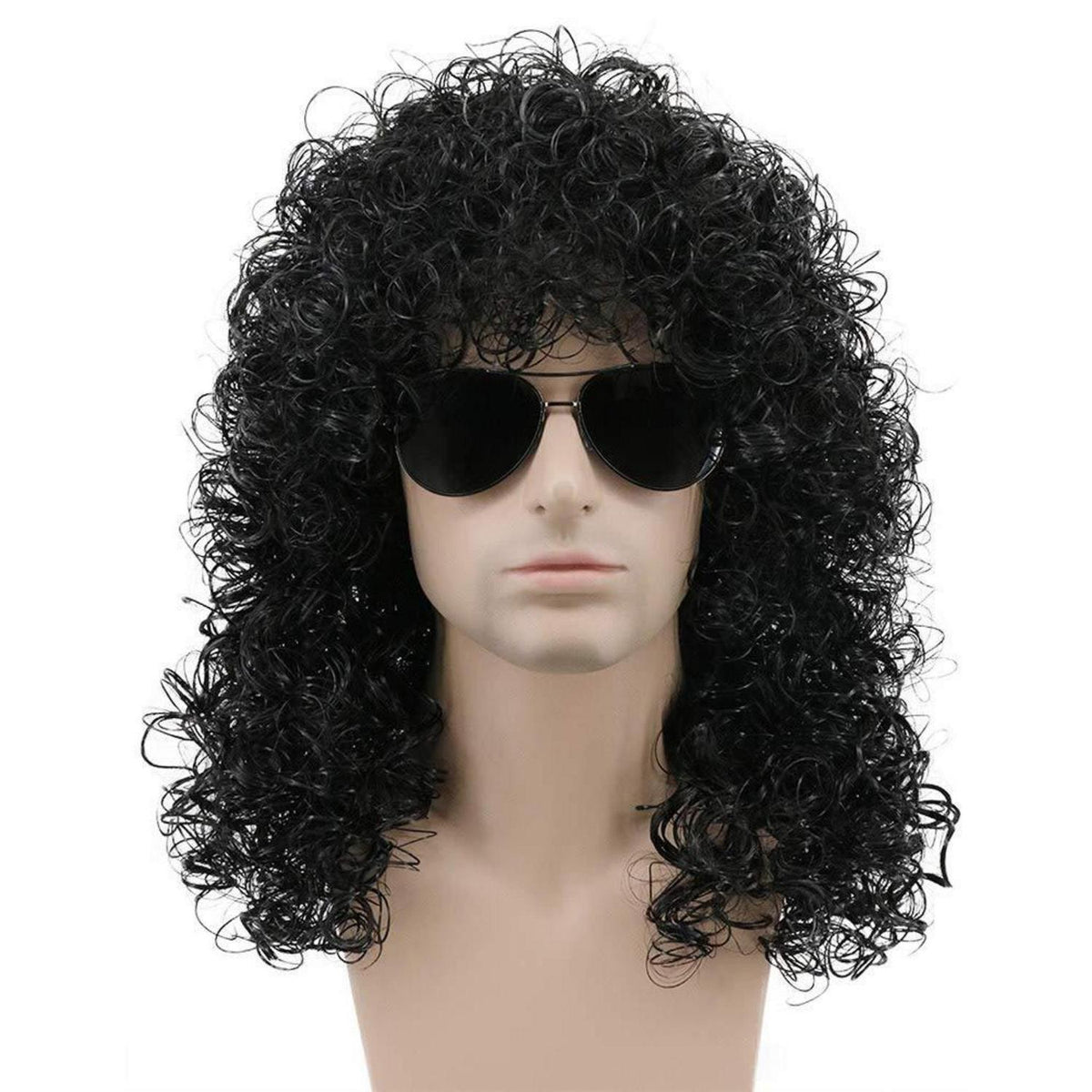 Langhaarige Afro Perücke für Herren – 70er/80er Rocker Look