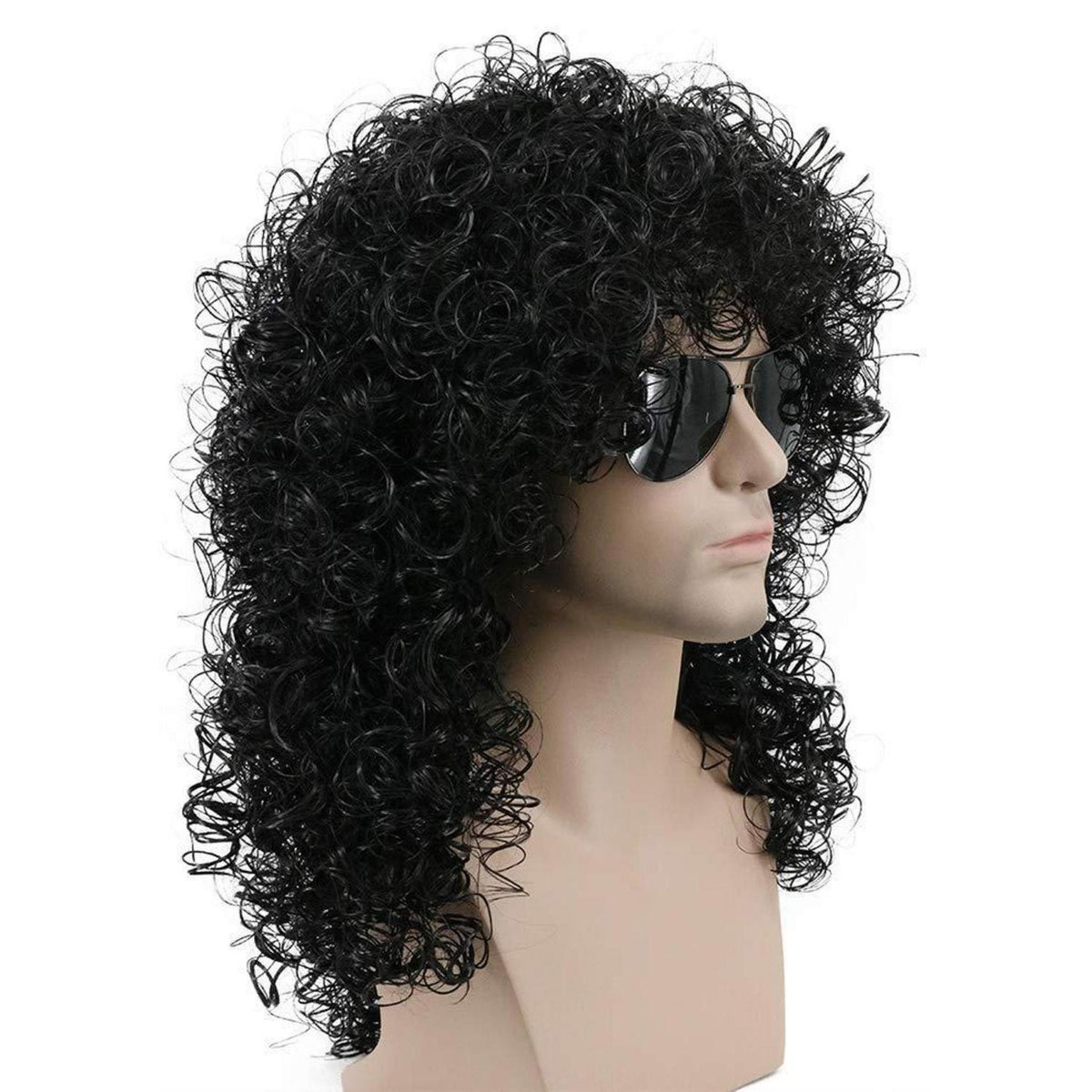 Langhaarige Afro Perücke für Herren – 70er/80er Rocker Look