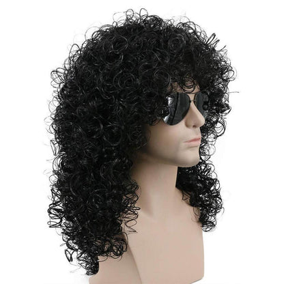 Langhaarige Afro Perücke für Herren – 70er/80er Rocker Look