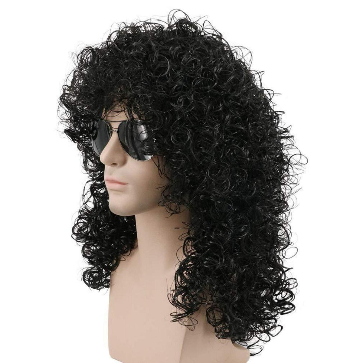 Langhaarige Afro Perücke für Herren – 70er/80er Rocker Look