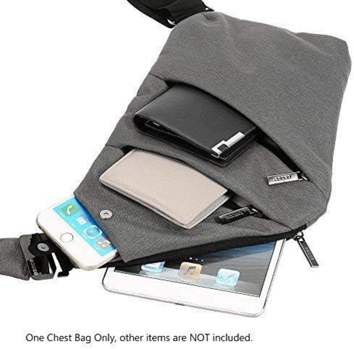 Lixada Anti-Diebstahl Schultertasche Crossbody Tasche Grau Reflective Safe