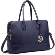 Elegante Miss Lulu Damen Aktentasche Schultertasche Marine