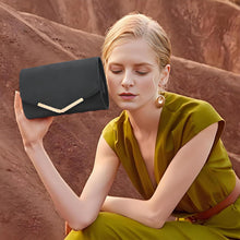 Elegante Miss Lulu Clutch Damen Schwarz Hochzeit Abendtasche
