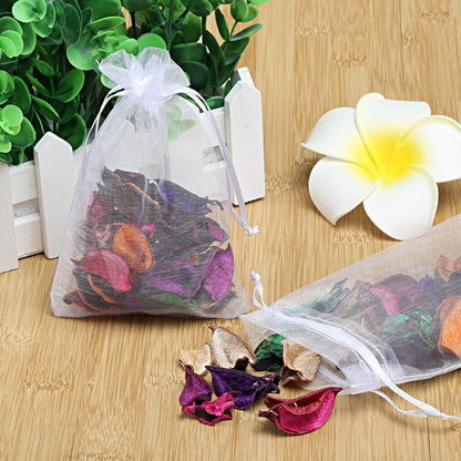 Organzasäckchen Weiß 120 Stk. Schmuckbeutel Geschenktüten