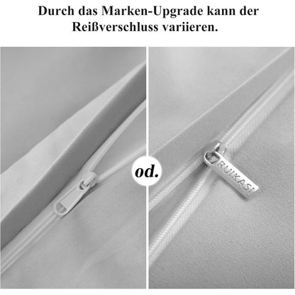 Kissenbezug 40x80 2er Set Grau Mikrofaser Reißverschluss
