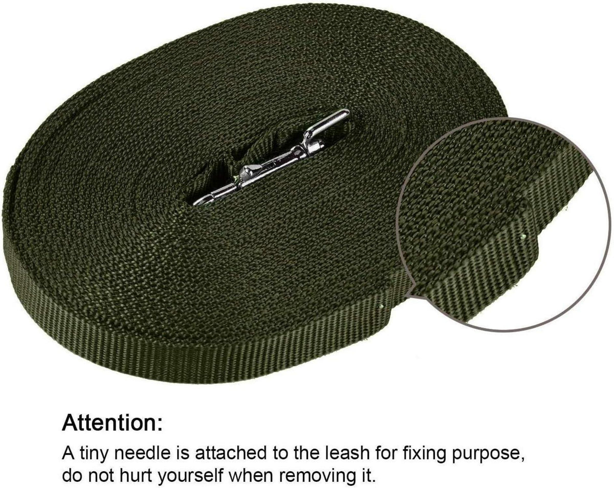 Schleppleine Nylon Hundeleine 15m Robust & Wetterfest Green