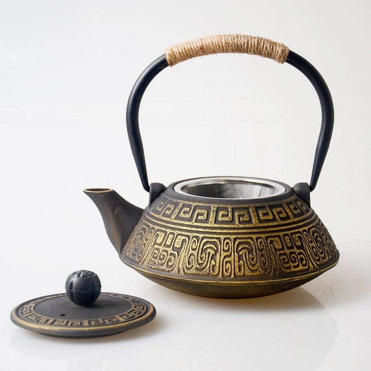 Japanische Gusseisen Teekanne mit Sieb Infuser, 800ml - Gold