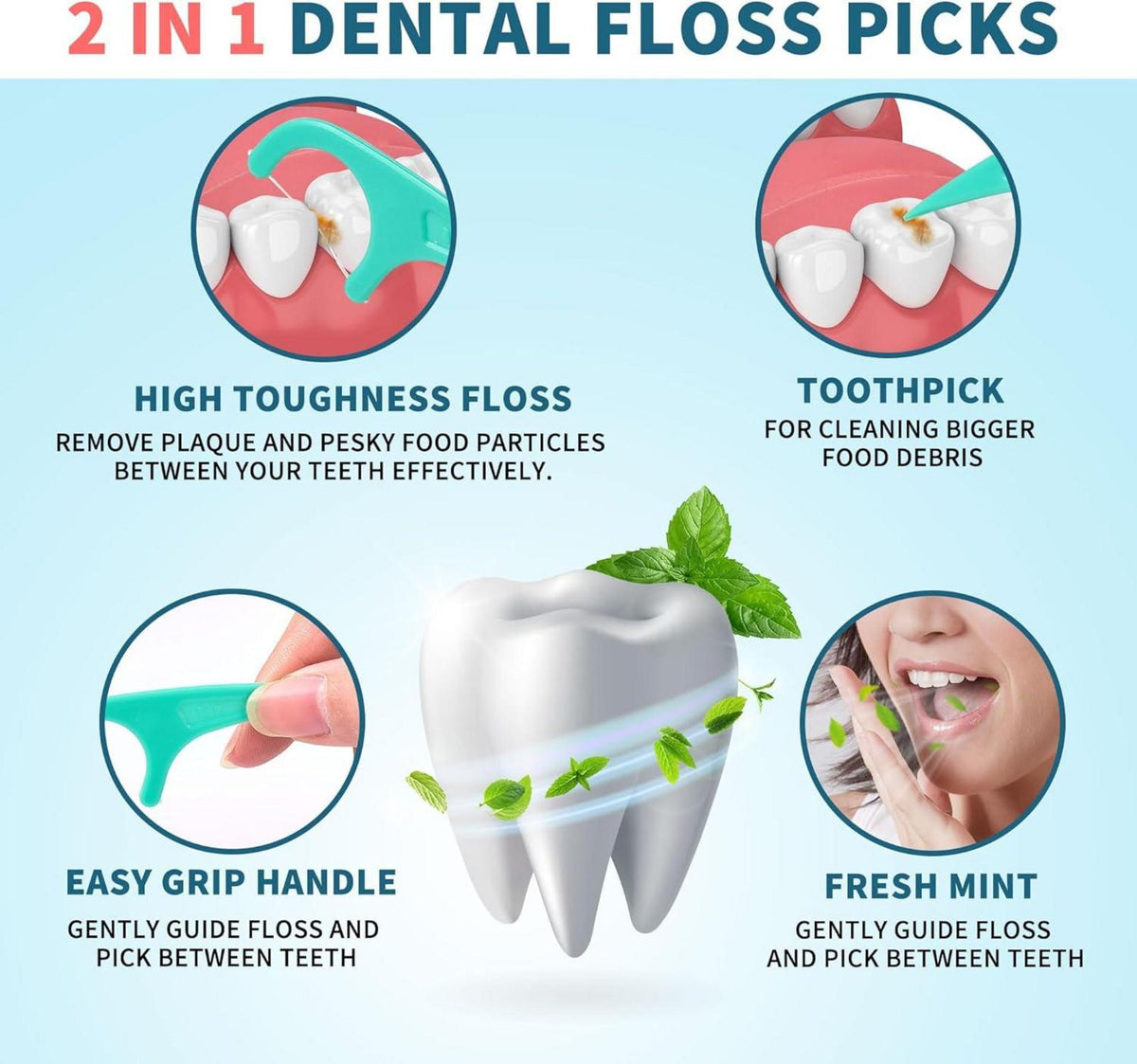Zahnseide Sticks Minze Dental Floss Zahnreinigung Zwischenräume 300