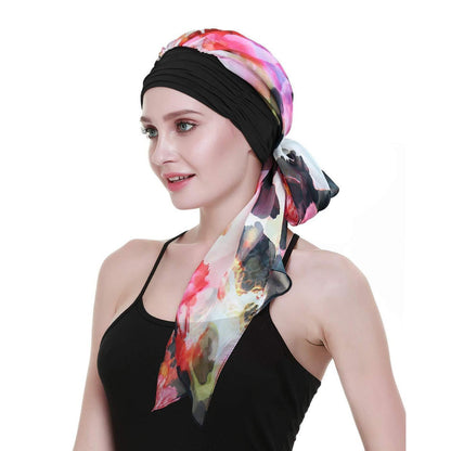 Chemo Kopftuch Bambus Viskose Multicolor Rot