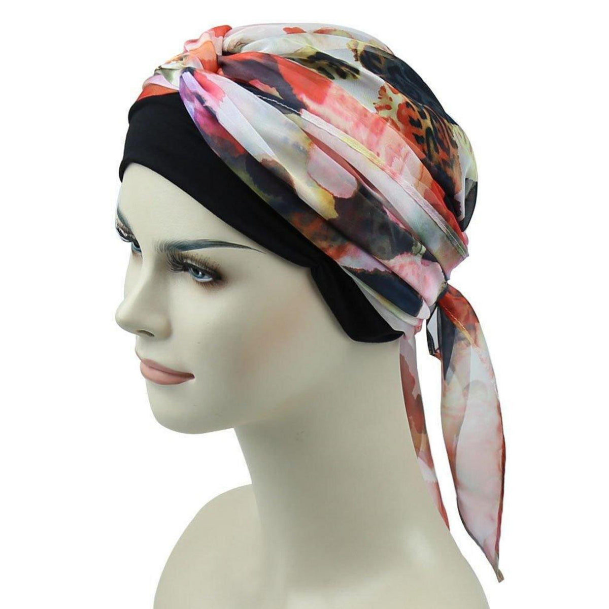 Chemo Kopftuch Bambus Viskose Multicolor Rot