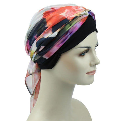 Chemo Kopftuch Bambus Viskose Multicolor Rot