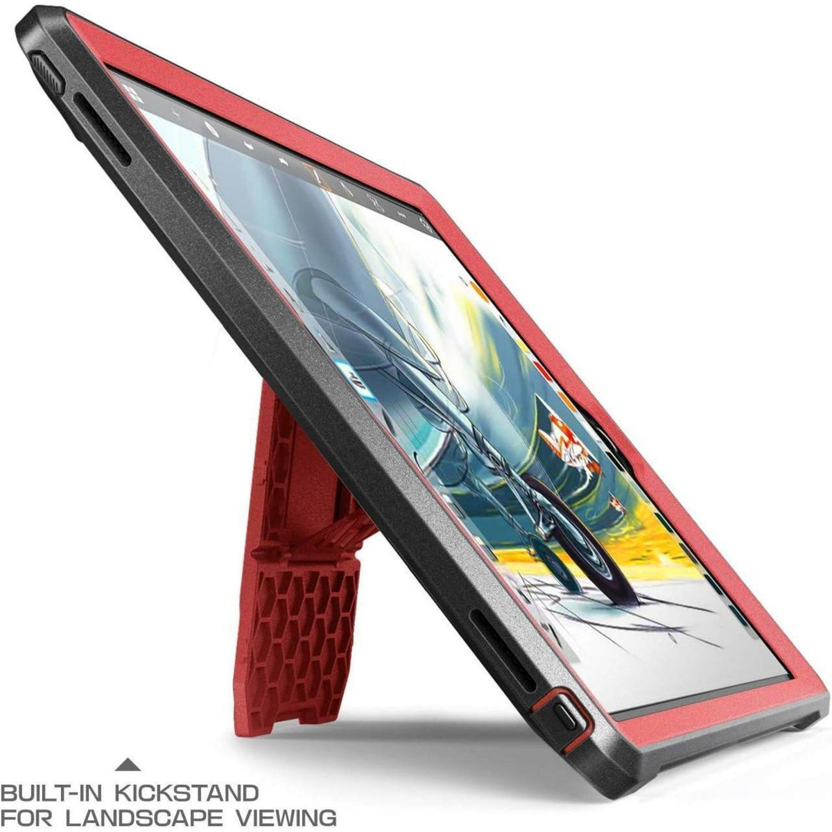 iPad 9.7 Hülle mit Displayschutz Rot Metallik