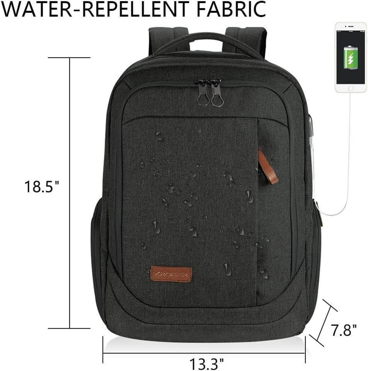 Laptop Rucksack 17,3 Zoll Handgepäck Tagesrucksack USB-Anschluss