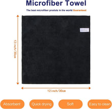 Microfasertücher 20 Stück Schwarz 30x30cm Haushaltstücher