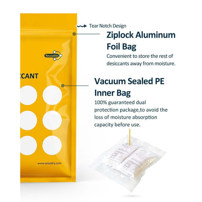 Silicagel Trockenmittel 50g (4er Pack) mit Feuchtigkeitsanzeige
