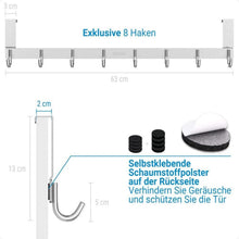 Türgarderobe Edelstahl 304 Abnehmbar mit 8 Haken Türhaken