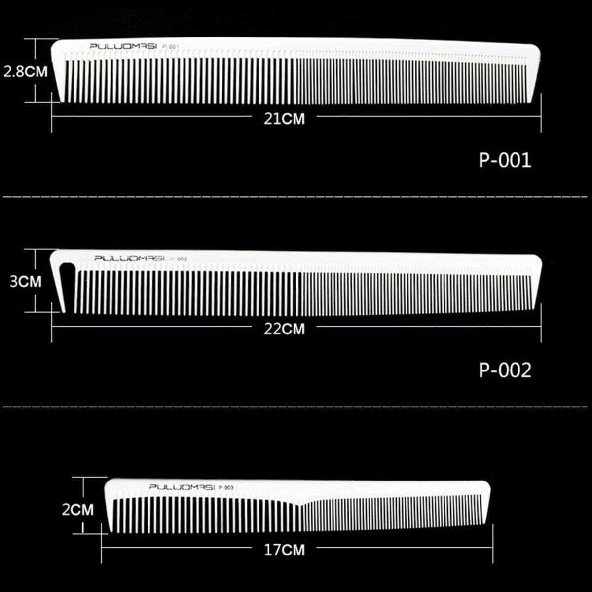 Professional Hair Styling Carbon Comb Set for Cutting and Shaping