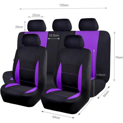 Flying Banner Sitzbezüge Auto Universal Set Lila/Schwarz 11 Teile