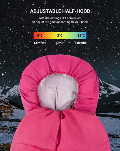 Mumienschlafsack 3-4 Jahreszeiten für große Kälte Camping Hiking