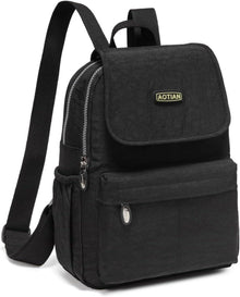 Leichter Schwarz Nylon Damen Rucksack 10 Liter