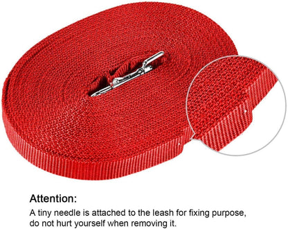 Hunde Schleppleine Nylon Trainingsleine D-Karabiner 20m Rot