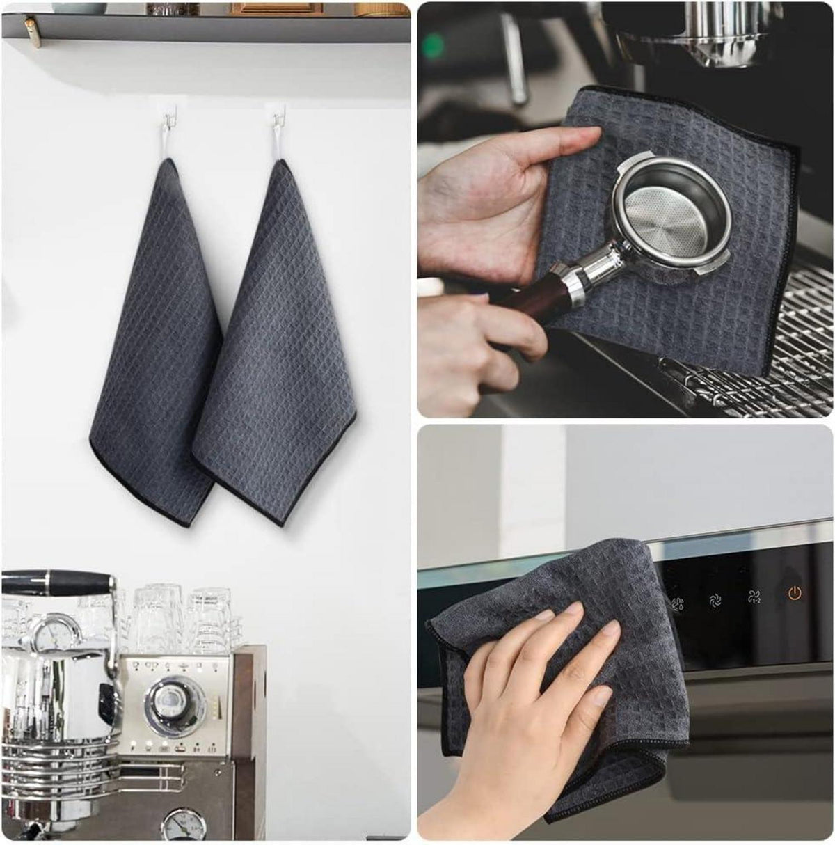 Mikrofaser Reinigungstücher 30x30cm 6er Set Grau Saugstark
