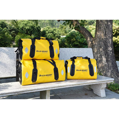 Wasserdichte Motorradtasche 55L/66L/77L Gelb mit Roll-Top Verschluss