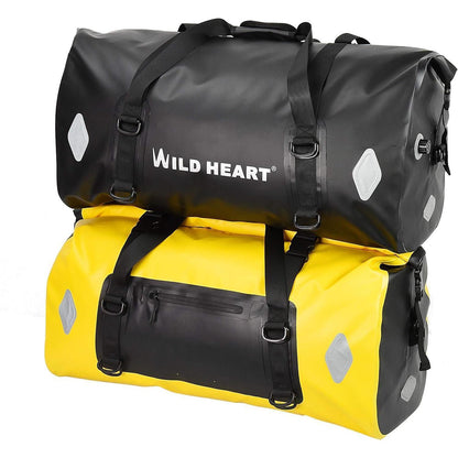 Wasserdichte Motorradtasche 55L/66L/77L Gelb mit Roll-Top Verschluss