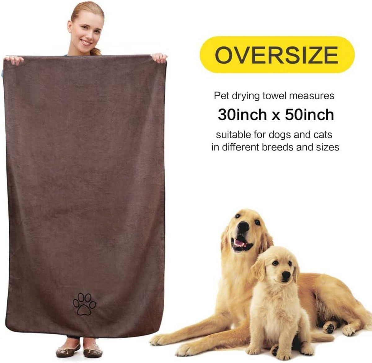 Mikrofaser Haustierhandtuch Hund Katze Badetuch 76x127cm