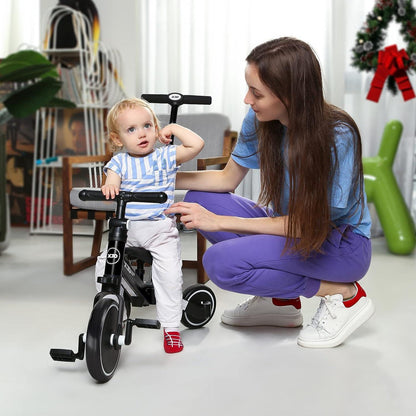 Dreirad Laufrad 4-in-1 Kinder Kinderdreirad Verstellbarer Sitz Pedal
