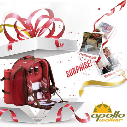 Picknickrucksack 2 Personen mit Set & Decke – Rot
