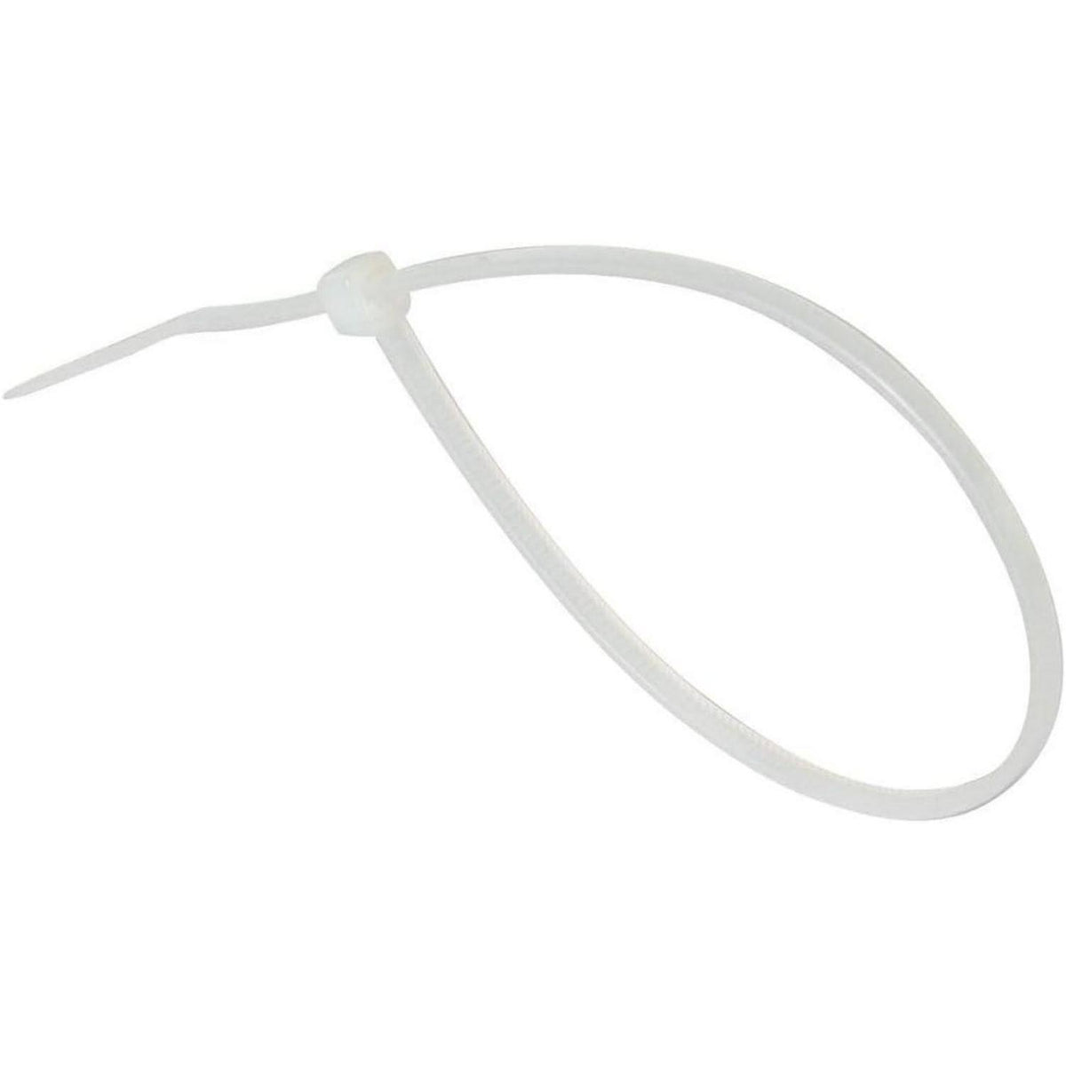 100 Kabelbinder 150mm, Weiß/Transparent, 18,2 kg Zugfestigkeit