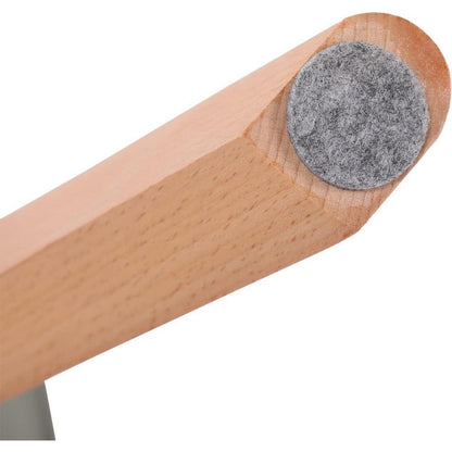 Gepolsterte Esszimmerstühle Grau 4er Set Holzbeine Retro