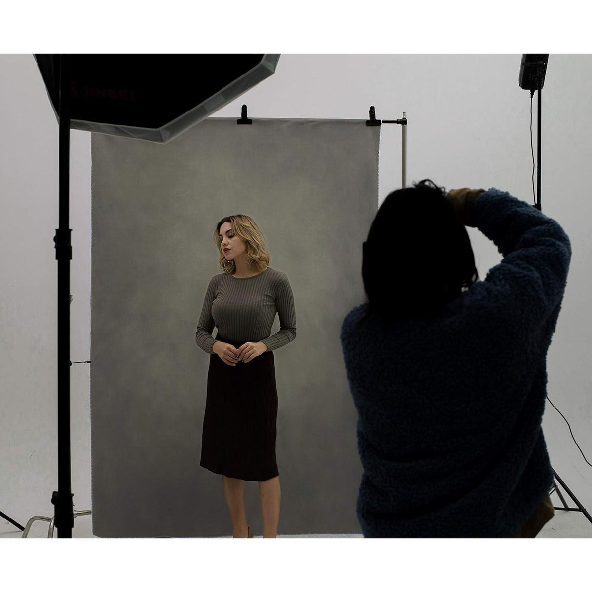 Mikrofaser Fotohintergrund Grau 3x6m Vintage Studio