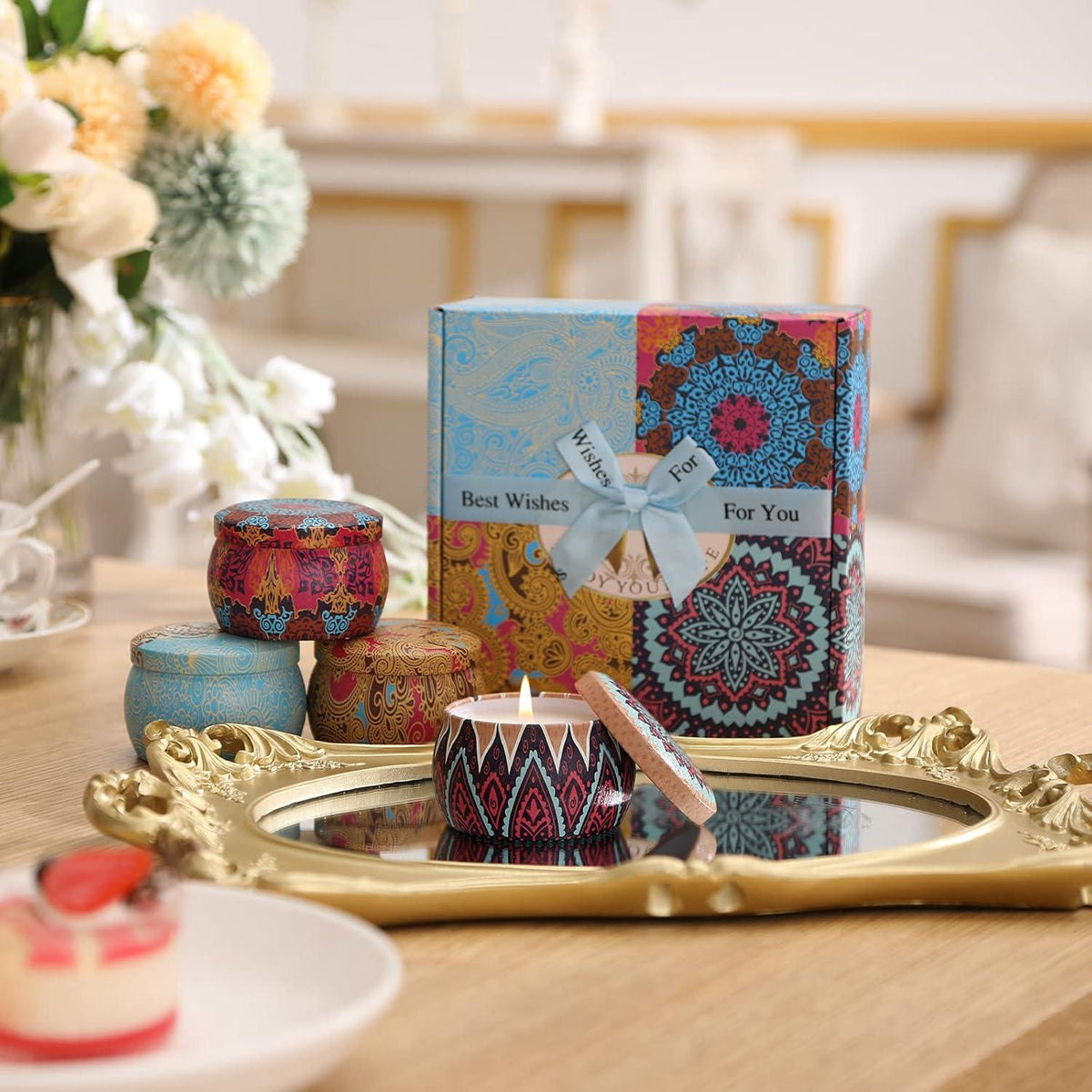 Geschenkset Duftkerzen Sojawachs Aromatherapie Frauen Weihnachten