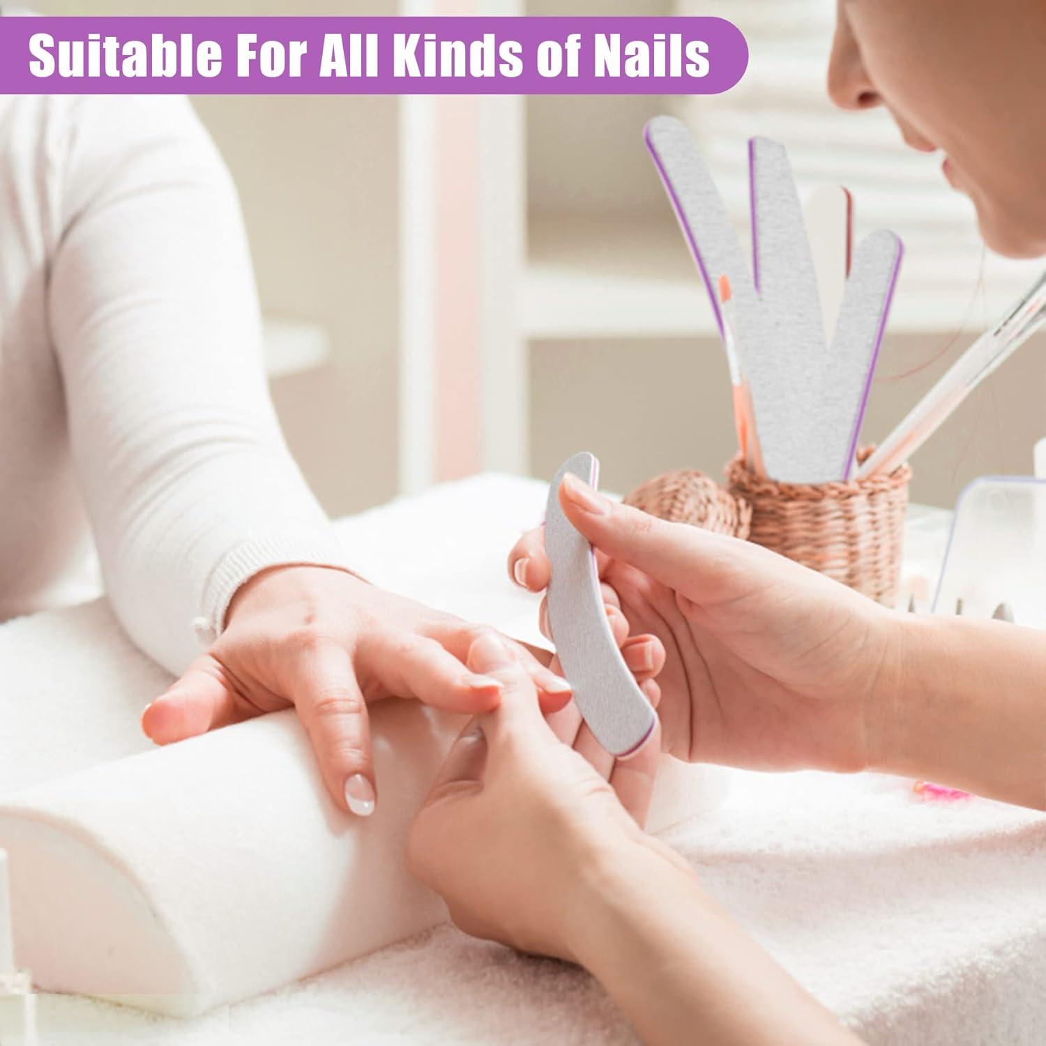 50x Profi Nagelfeilen 100/180 für Gelnägel Maniküre Nagelkunst Grau Lila