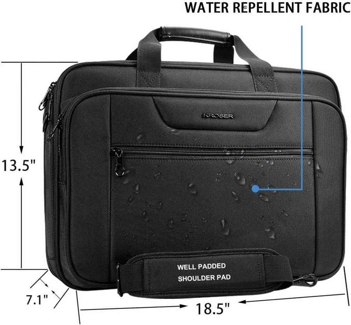 Laptop Tasche XXL 18,5 Zoll Business Aktentasche Wasserabweisend