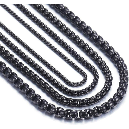 Edelstahl Box Kette für Damen und Herren, 2-5mm Breite