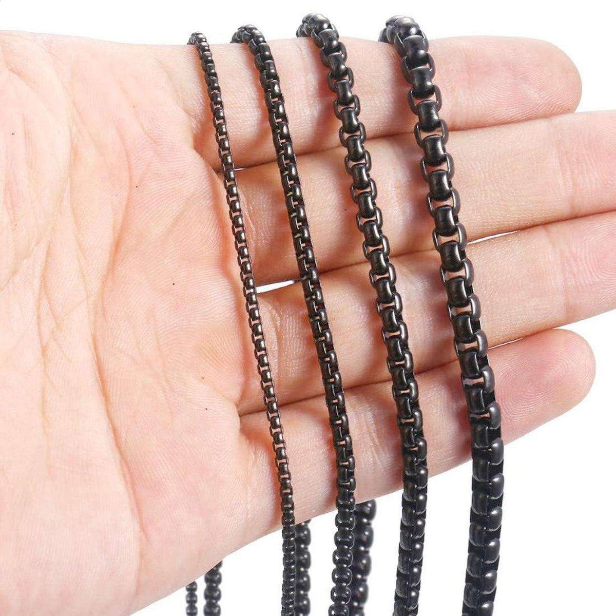 Edelstahl Box Kette für Damen und Herren, 2-5mm Breite