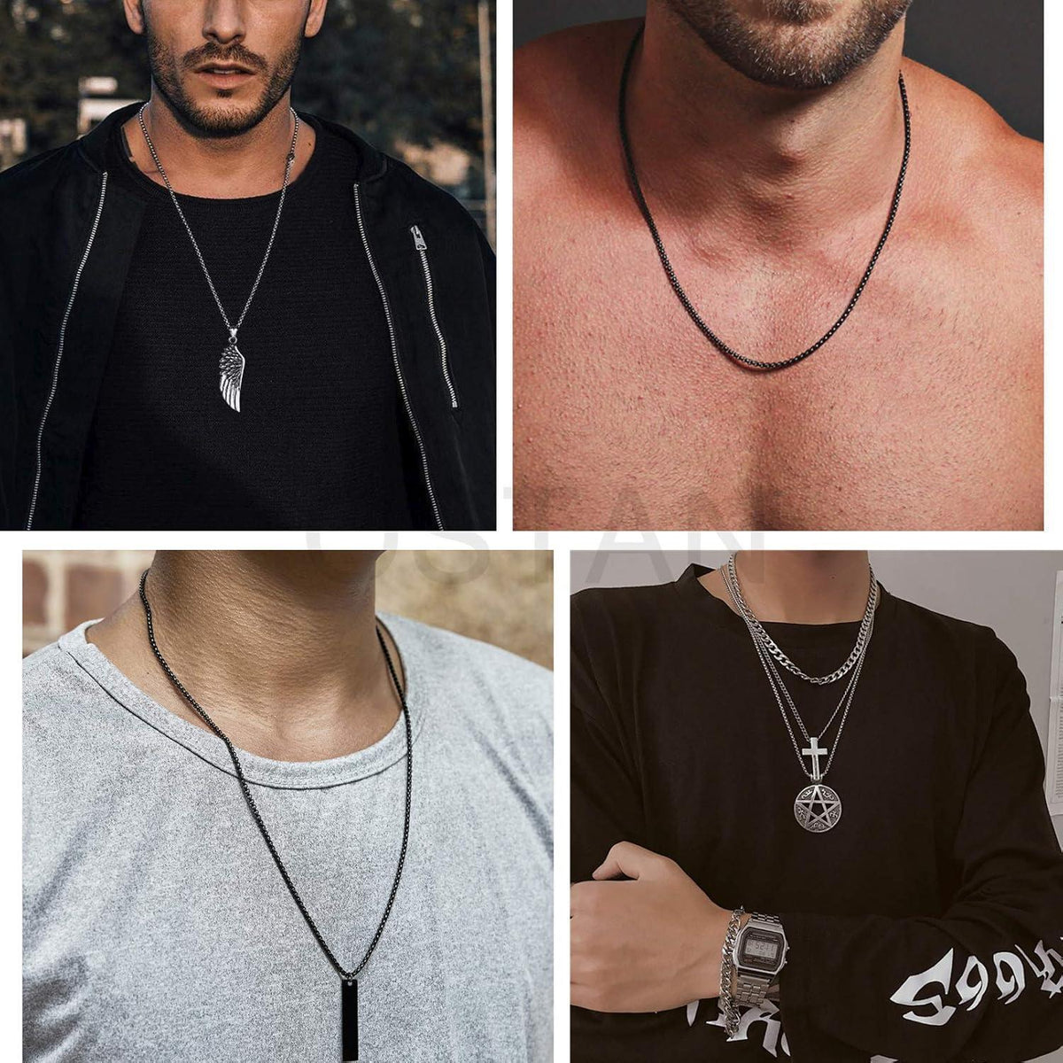 Edelstahl Box Kette für Damen und Herren, 2-5mm Breite