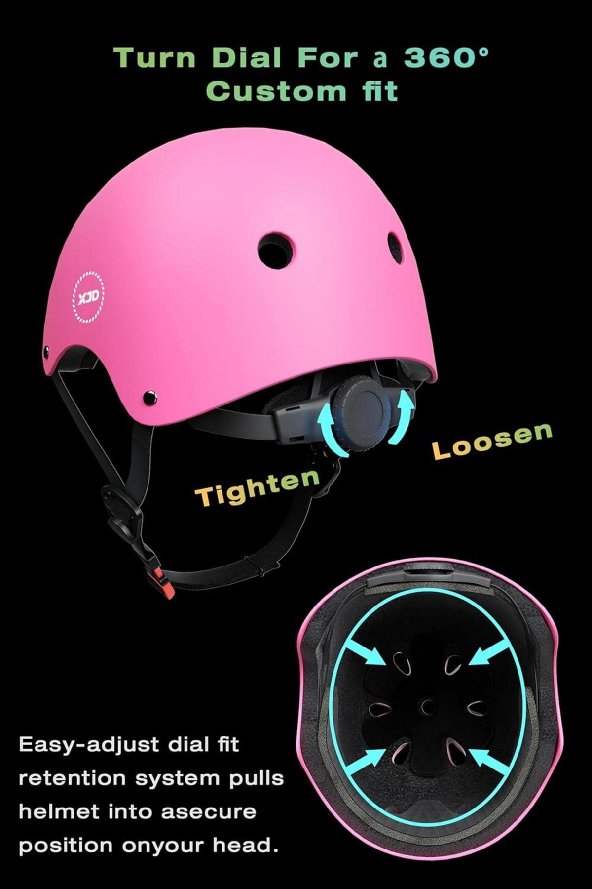 Kinder Jugend Fahrradhelm Multisport Skateboard Roller Kletterhelm 48-54 cm Pink