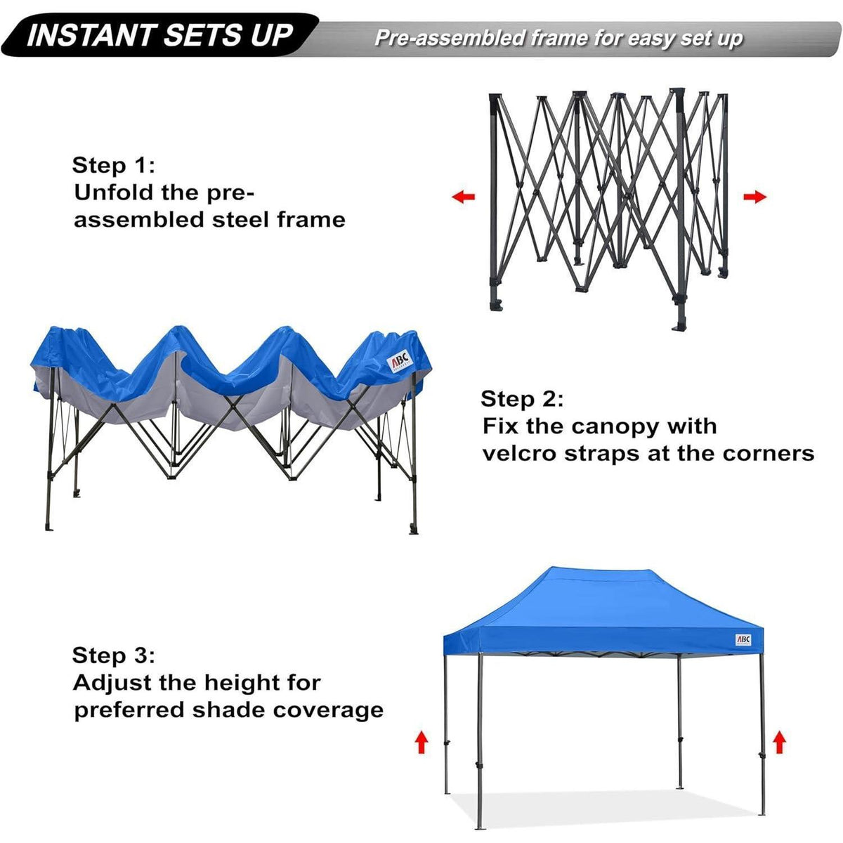 Wasserdichter Pop-up Pavillon 3x4,5M Königsblau