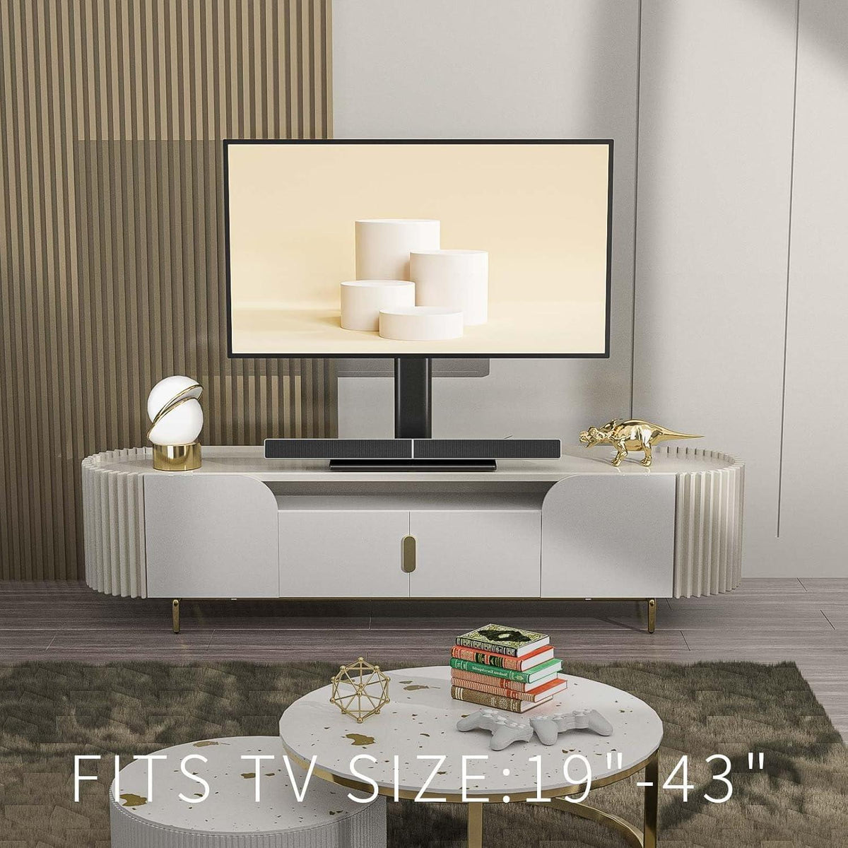Universal TV Standfuß Höhenverstellbar 19-43 Zoll LCD LED Schwarz