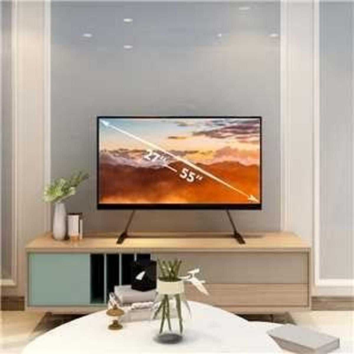 Universal Tisch Fernseher Standfuß Höhenverstellbar 27-55