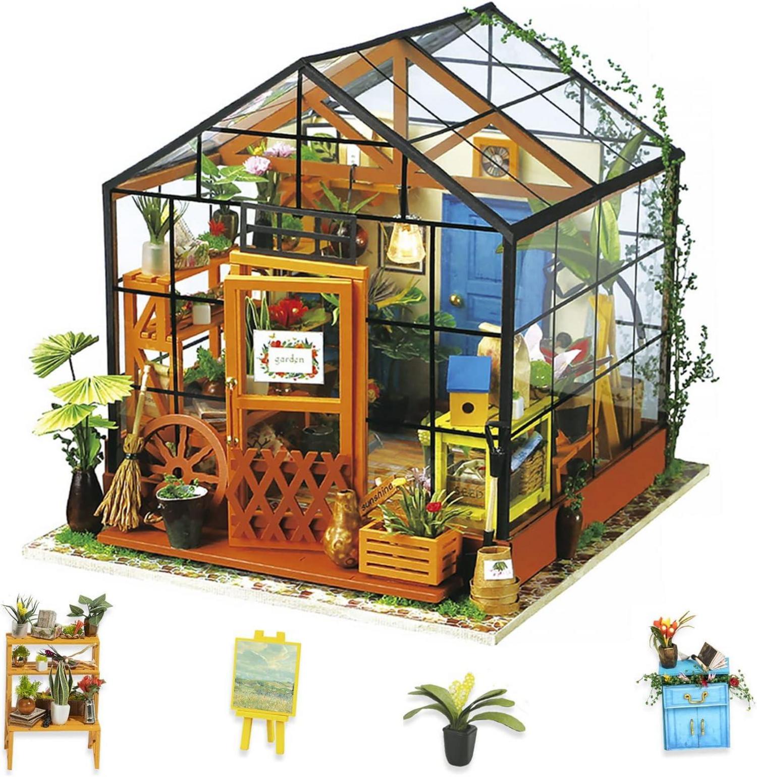 DIY Miniatur Haus Kits Gewächshaus Handwerk Modell Bausatz