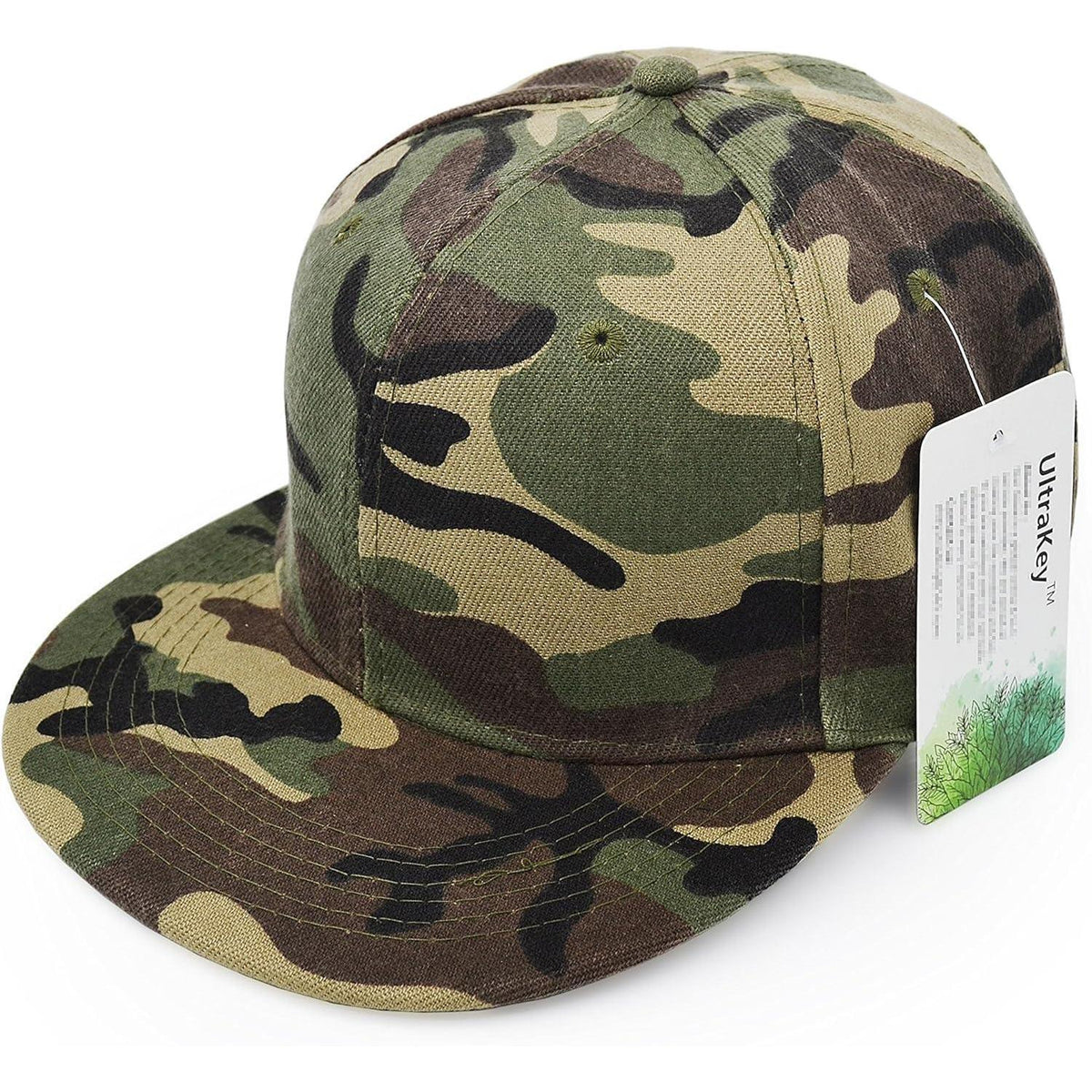 Camouflage Baseballkappe – Unisex Outdoor Cap mit Flachschrim