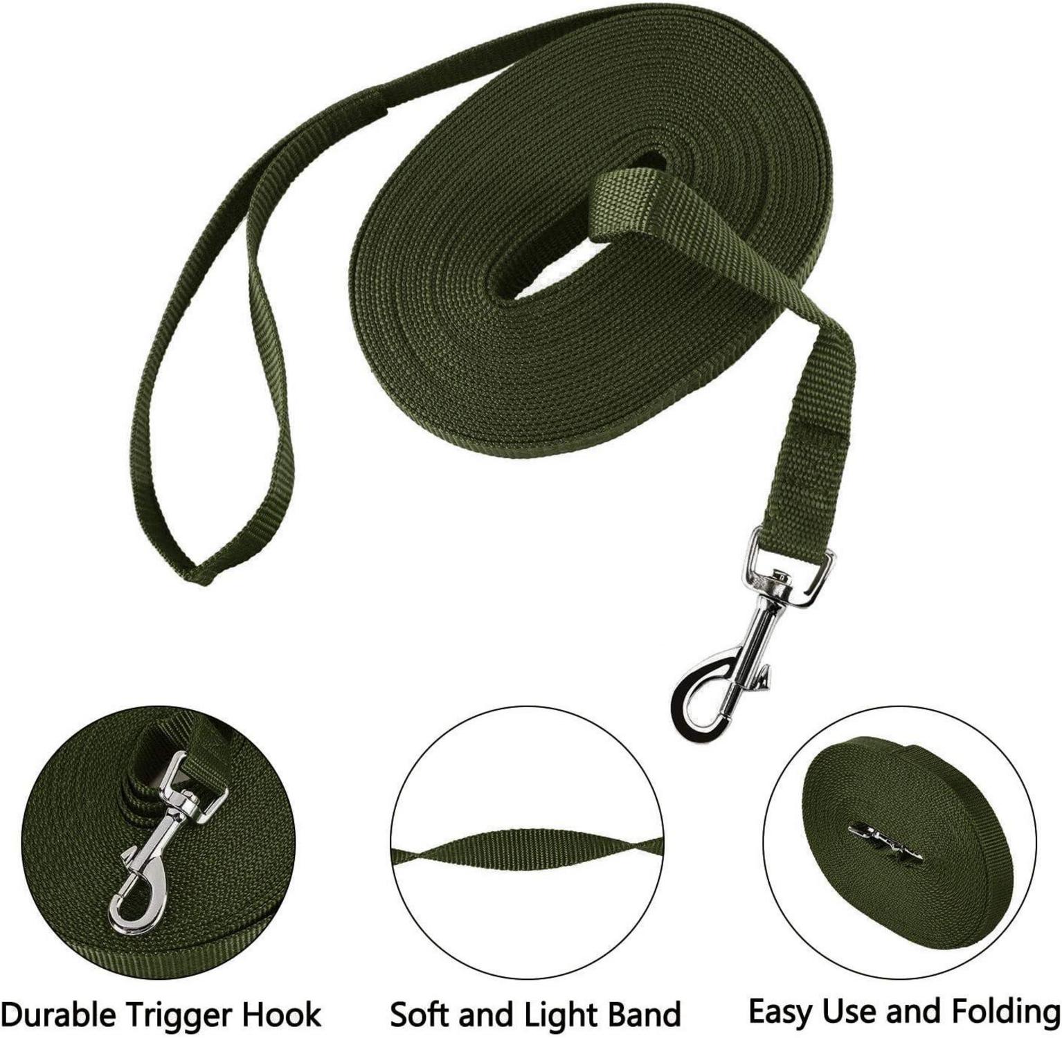 10m Nylon Hundeleine für Hunde, Schleppleine mit D-Karabiner, Robust