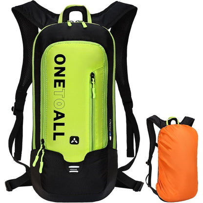 Fahrradrucksack 6L Grün mit Regenschutz & Reflektoren