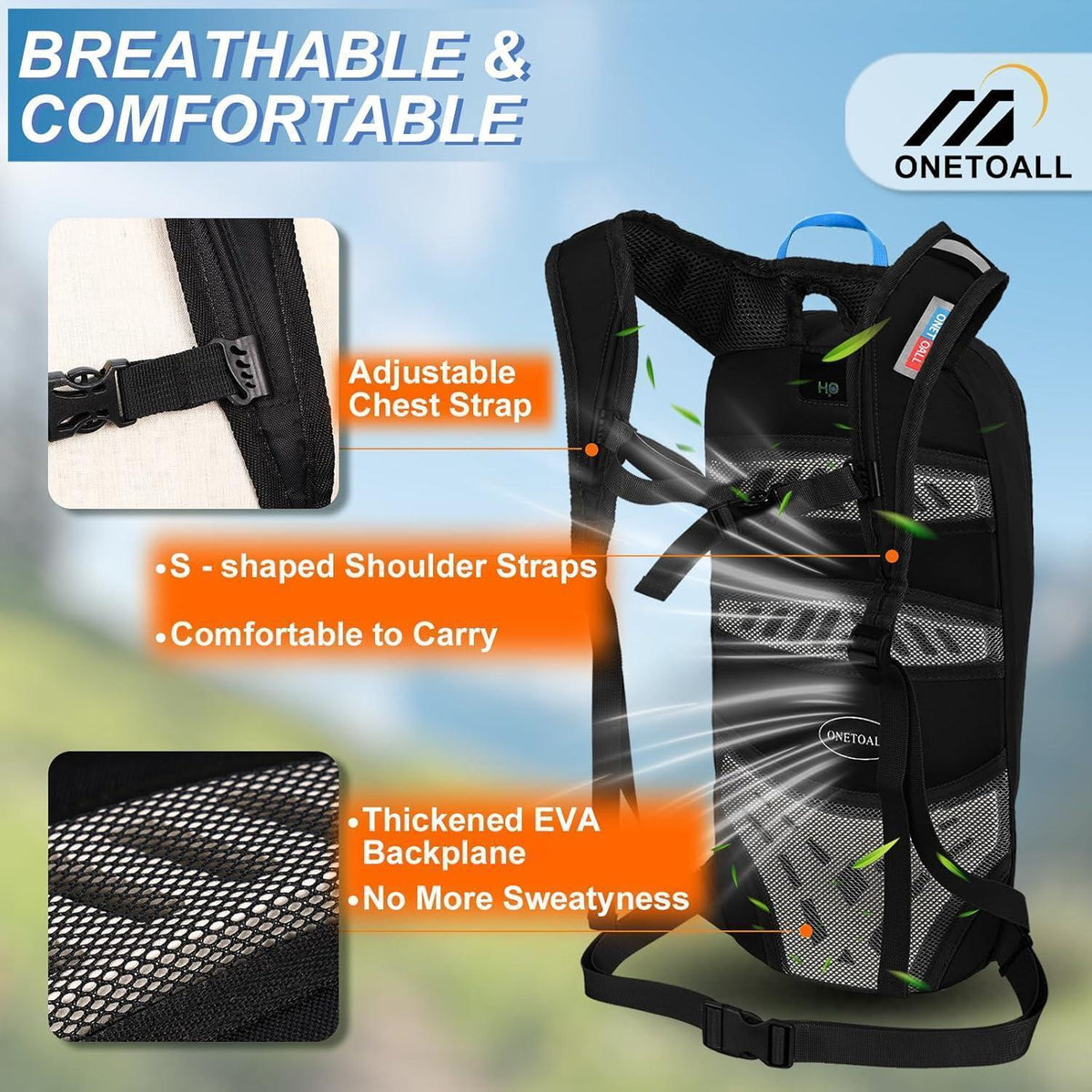 Fahrradrucksack 6L mit Regenschutz, atmungsaktiv & wasserdicht